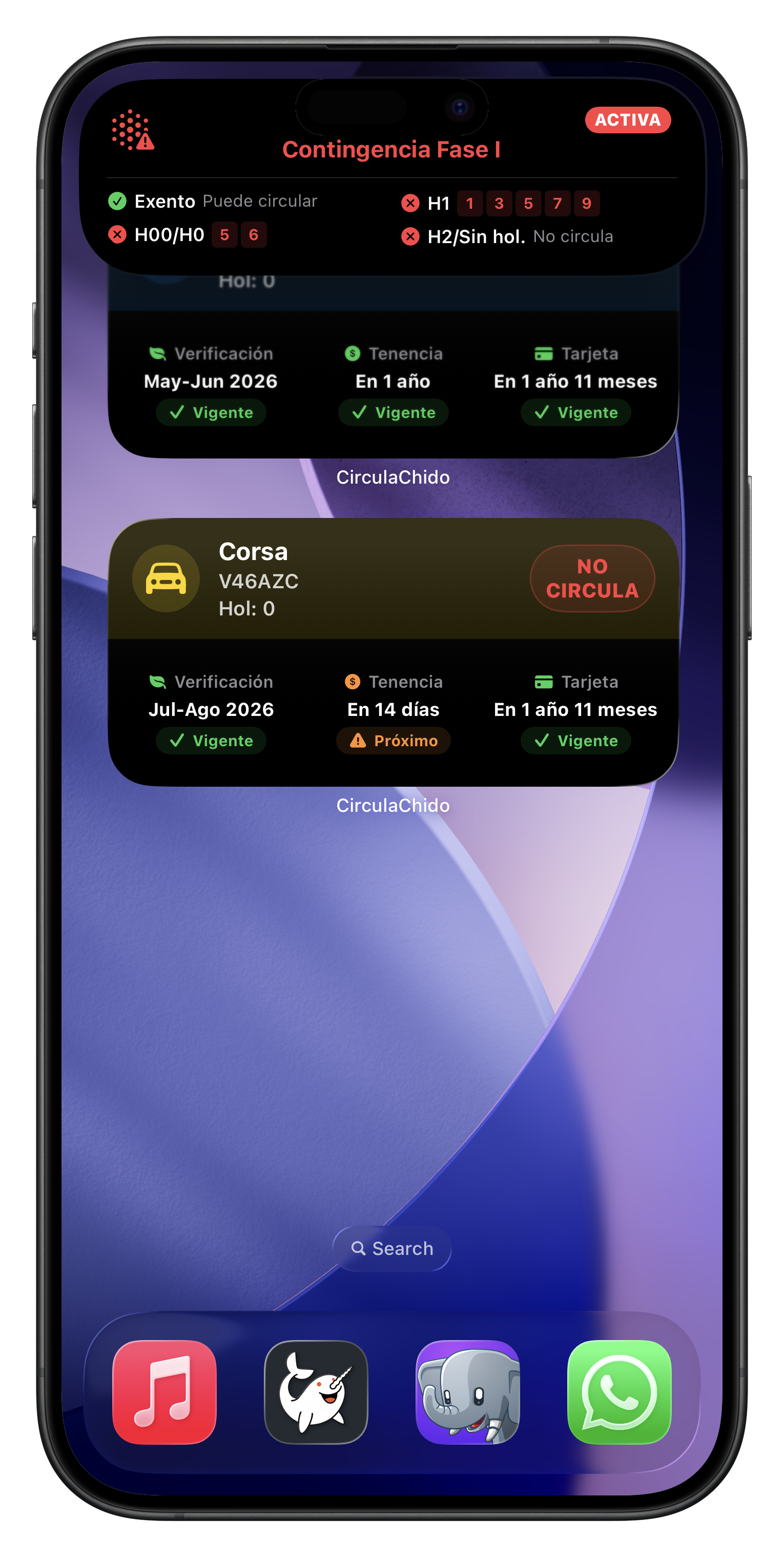 CirculaChido — Home Screen widget alternativo
