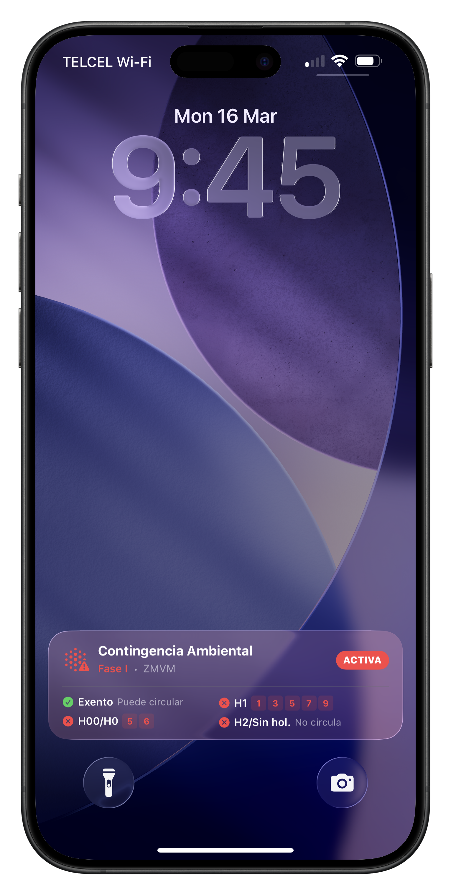 CirculaChido — Lock Screen con contingencia